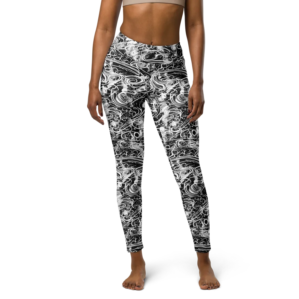 Graphite Whirlpool on Yoga Leggings — Front