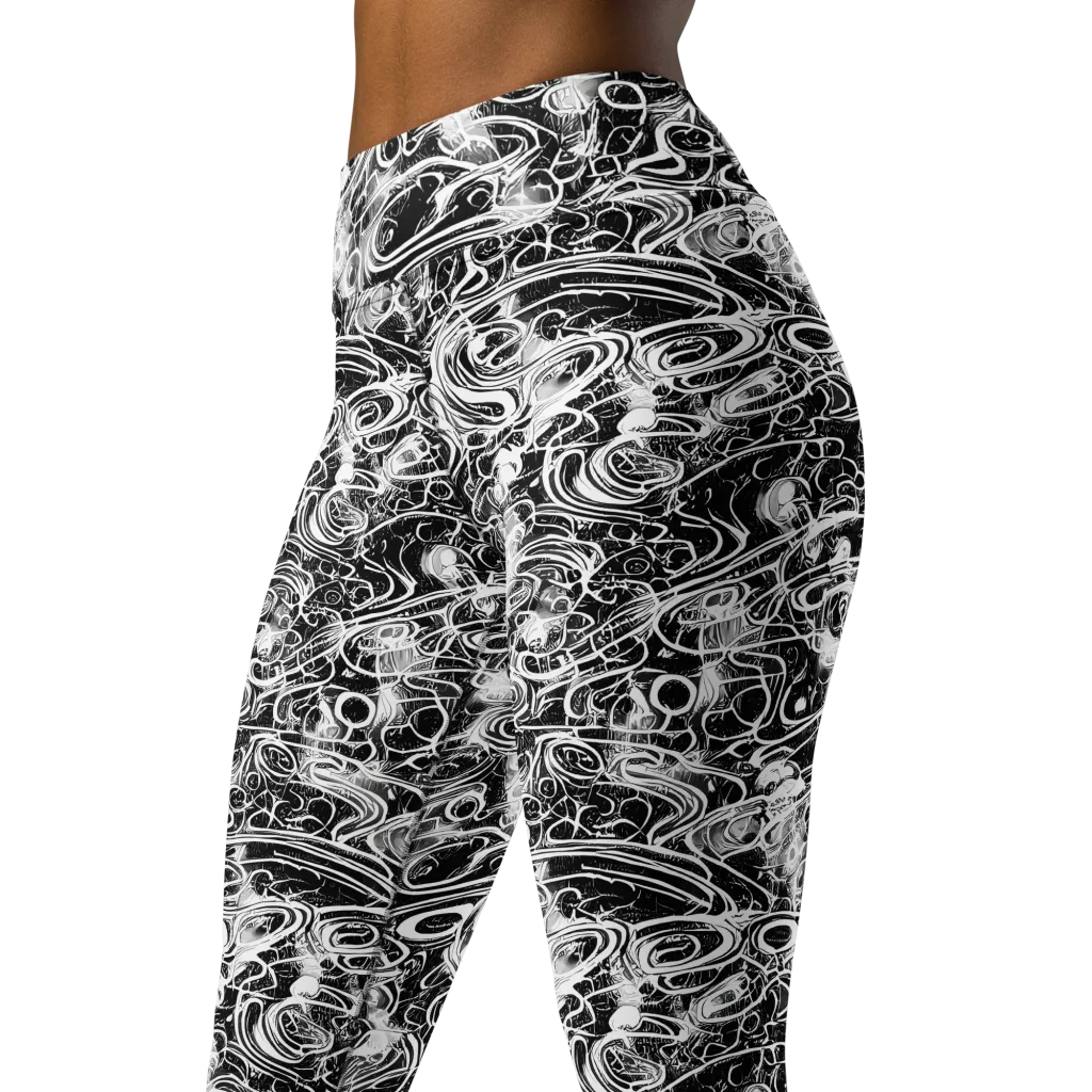 Graphite Whirlpool on Yoga Leggings — Left Front