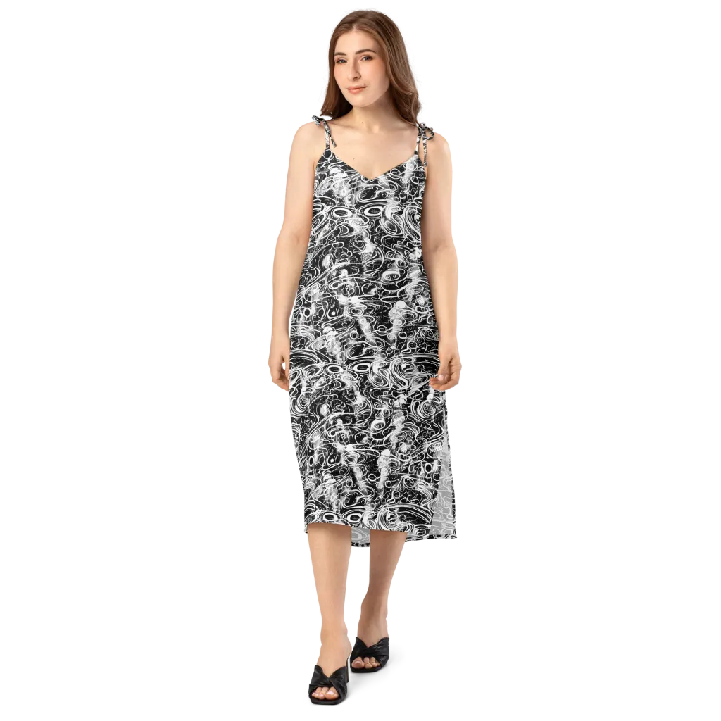 Graphite Whirlpool on Slip Dress — Front