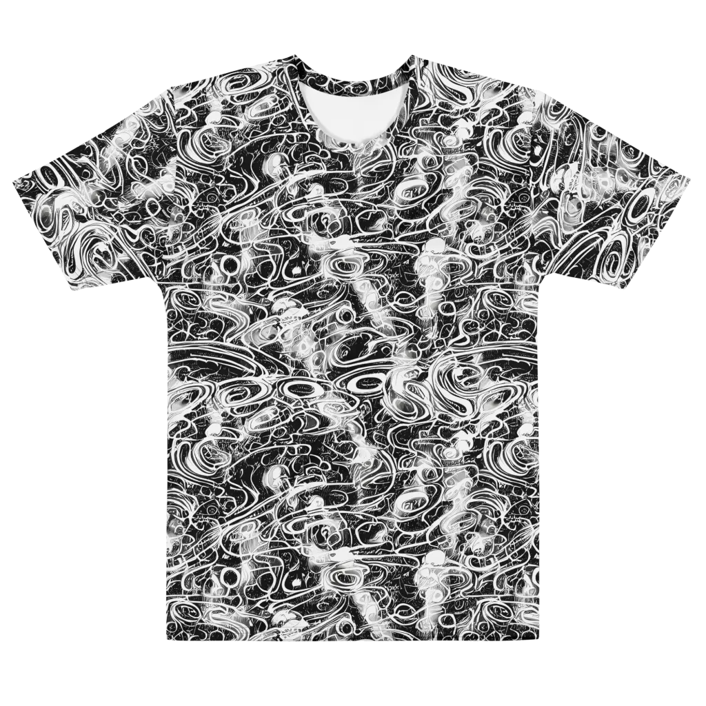 Graphite Whirlpool on Men's Cotton Crew Neck T-Shirt — Front