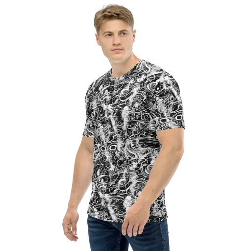 Graphite Whirlpool on a Men's Crew Neck T-Shirt