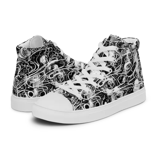 Graphite Whirlpool on a Men's High Top Canvas Shoes