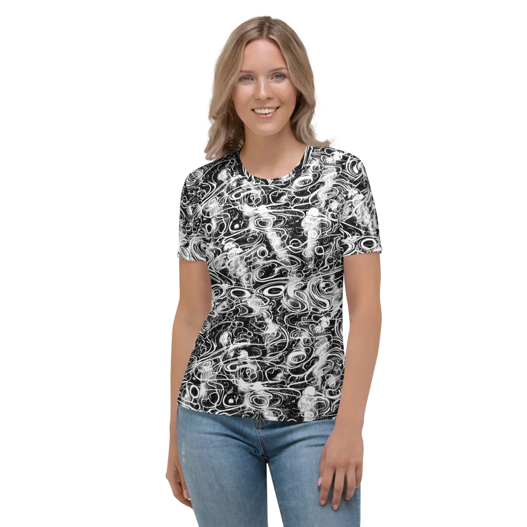 Graphite Whirlpool on Women's Crew Neck T-Shirt — Front