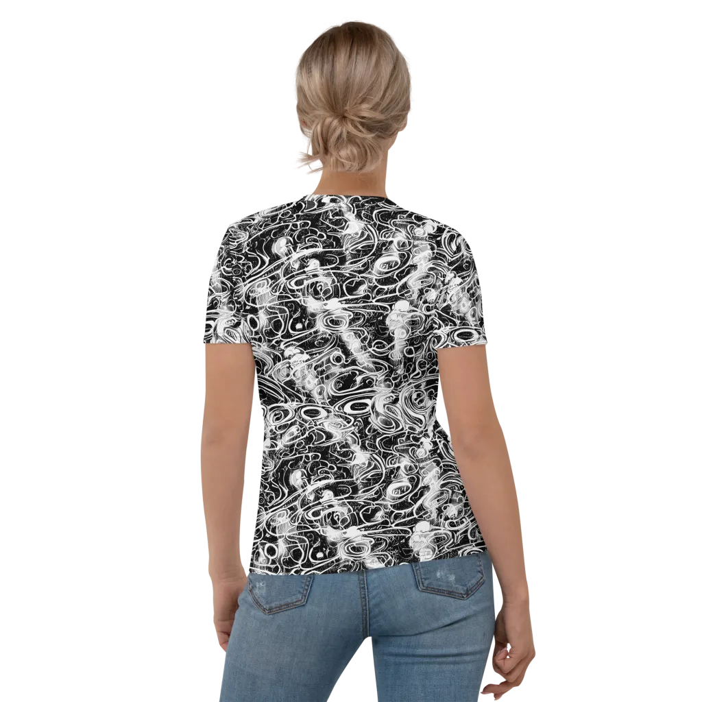 Graphite Whirlpool on Women's Crew Neck T-Shirt — Back