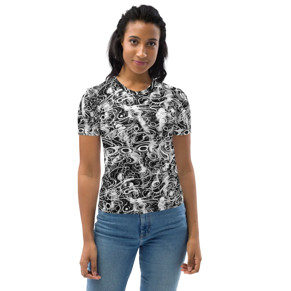 Graphite Whirlpool on Women's Crew Neck T-Shirt — Front