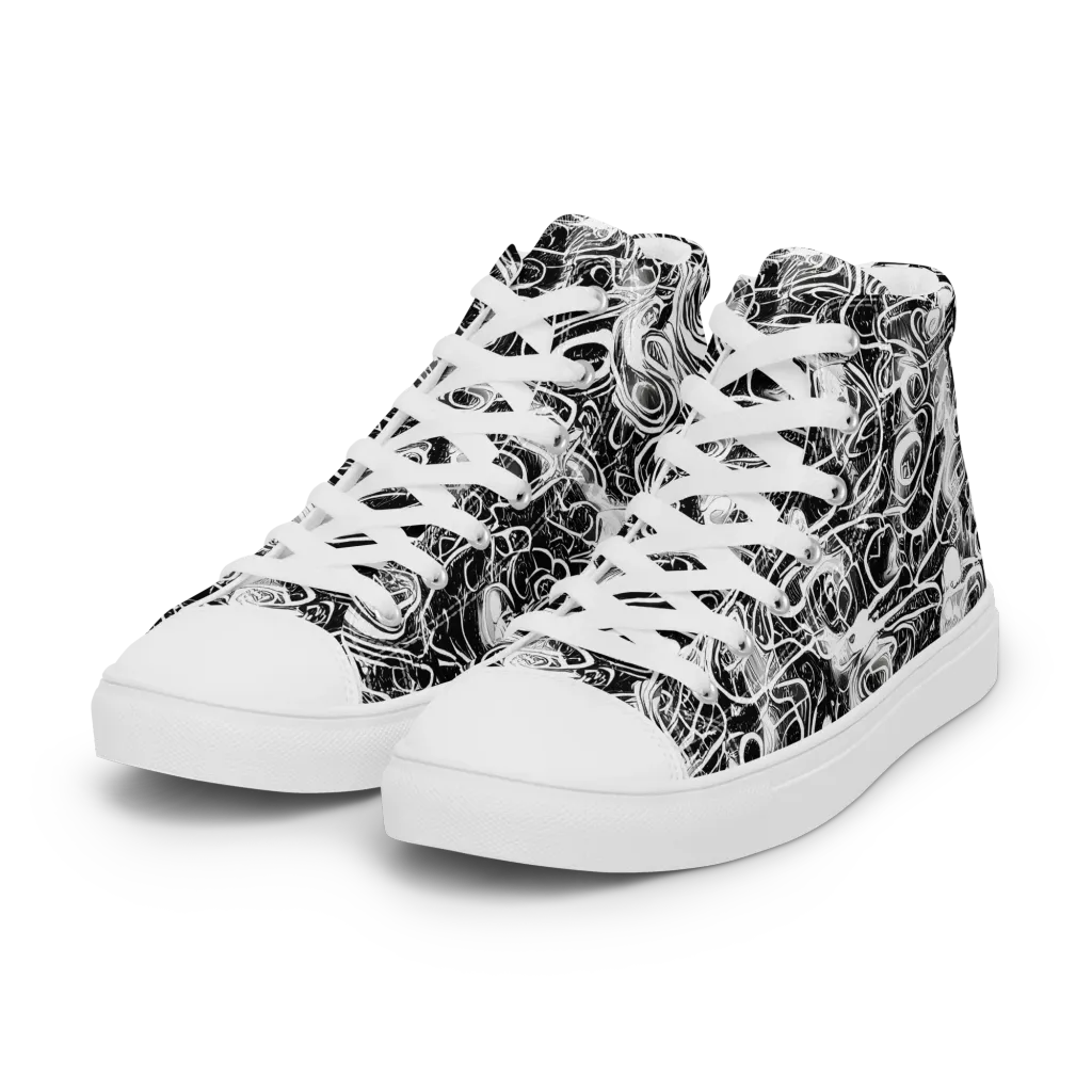 Graphite Whirlpool on Women's High Top Canvas Shoes — Left Front