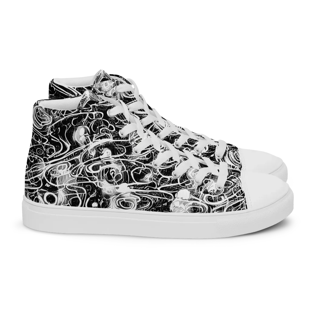 Graphite Whirlpool on Women's High Top Canvas Shoes — Right