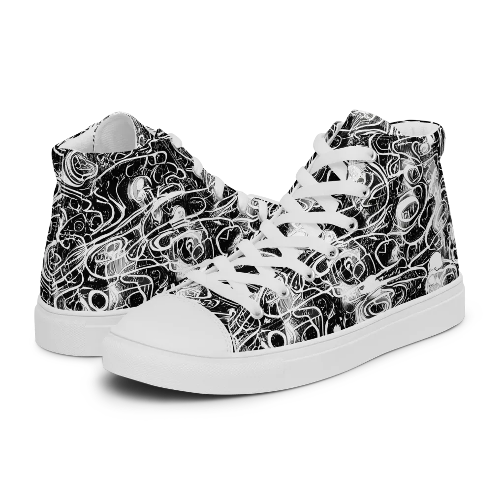 Graphite Whirlpool on Women's High Top Canvas Shoes — Left