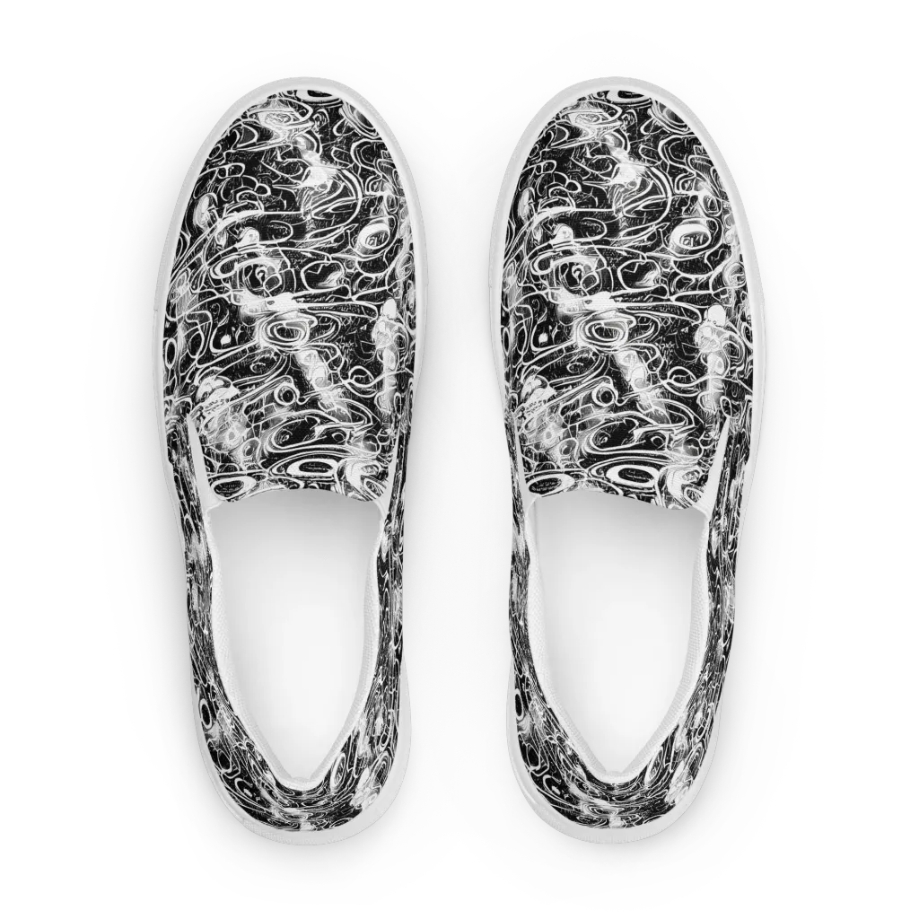 Graphite Whirlpool on Men's Slip-On Canvas Shoes — Front