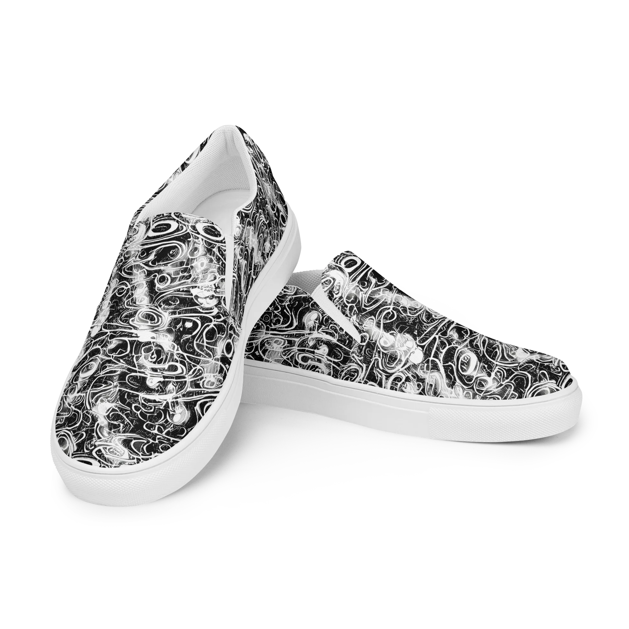 Graphite Whirlpool on Men's Slip-On Canvas Shoes — Left Front