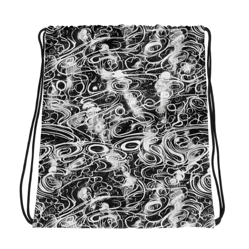 Graphite Whirlpool on a Drawstring Bag