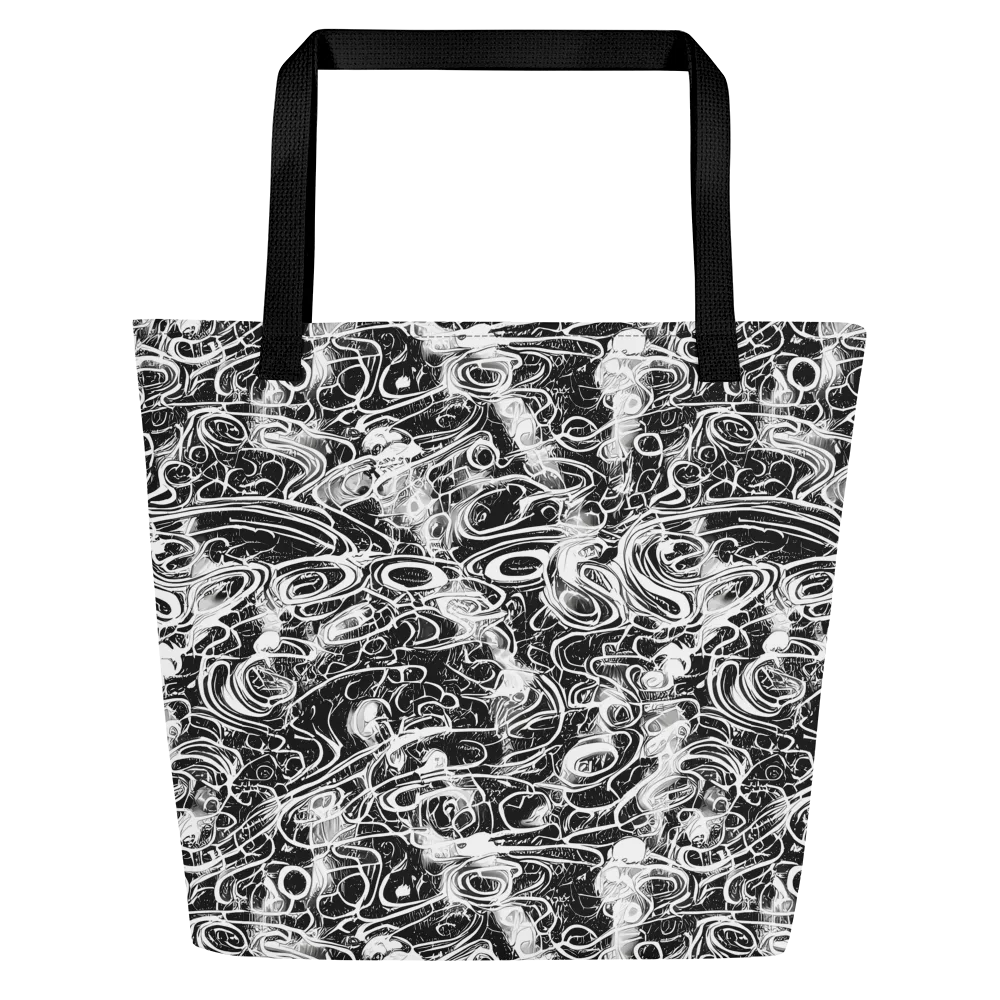 Graphite Whirlpool on Large Tote Bag W/ Pocket — Front