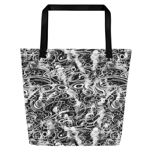 Graphite Whirlpool on a Large Tote Bag W/ Pocket