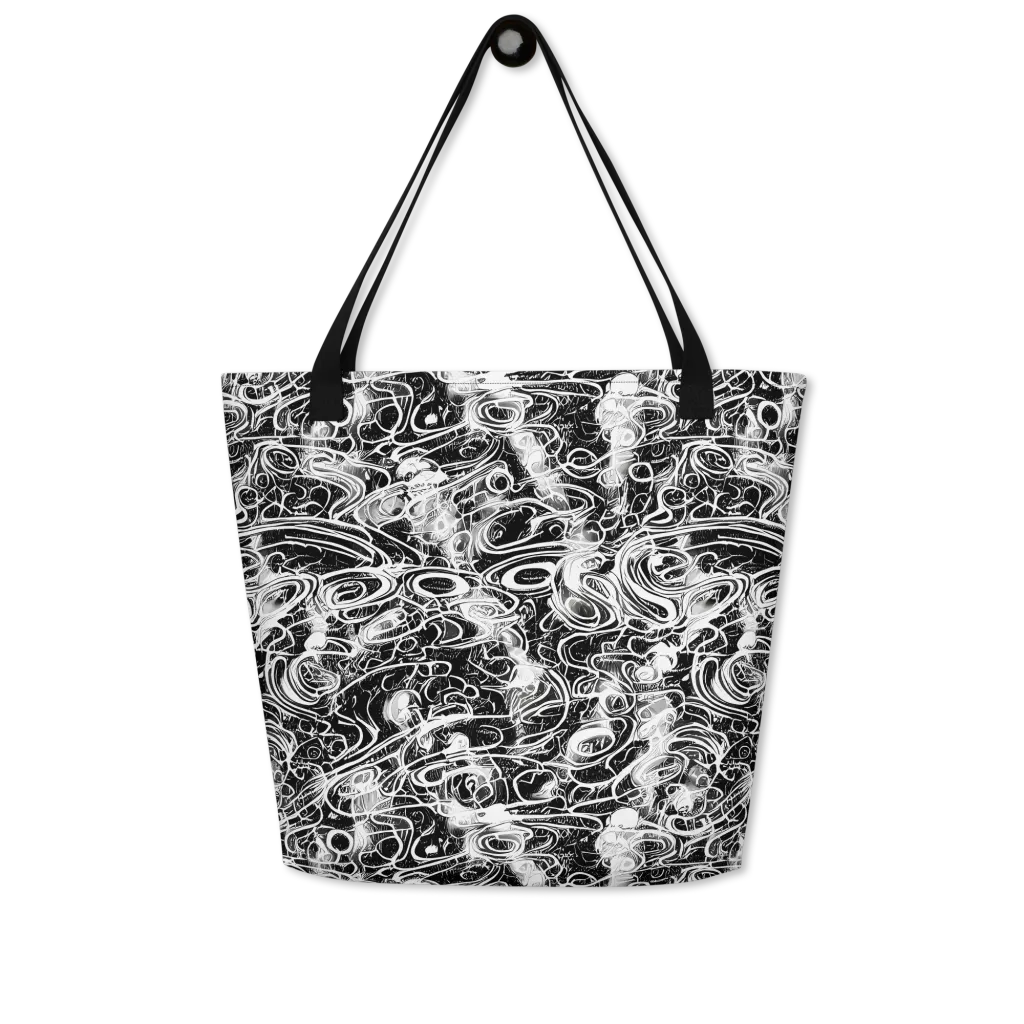 Graphite Whirlpool on Large Tote Bag W/ Pocket — Front