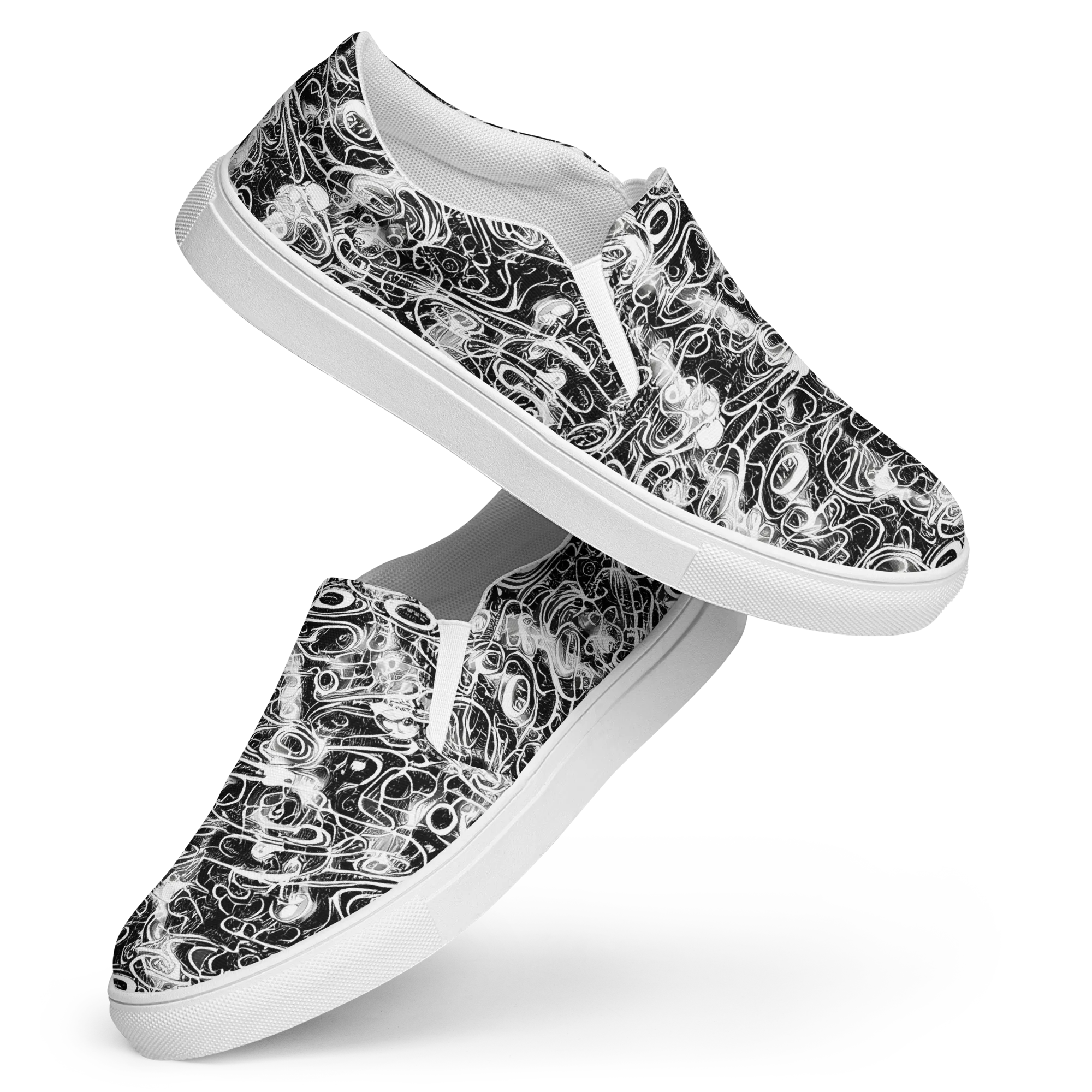 Graphite Whirlpool on Women's Slip-On Canvas Shoes — Front