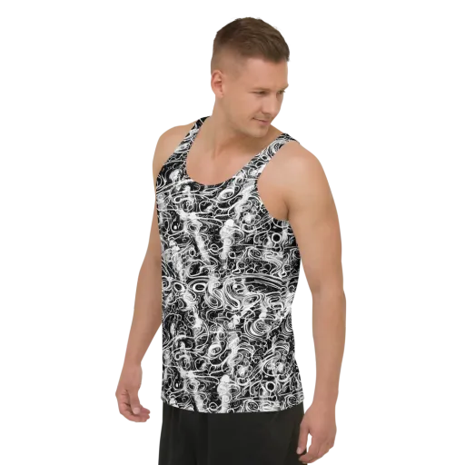 Graphite Whirlpool on a Men's Tank Top