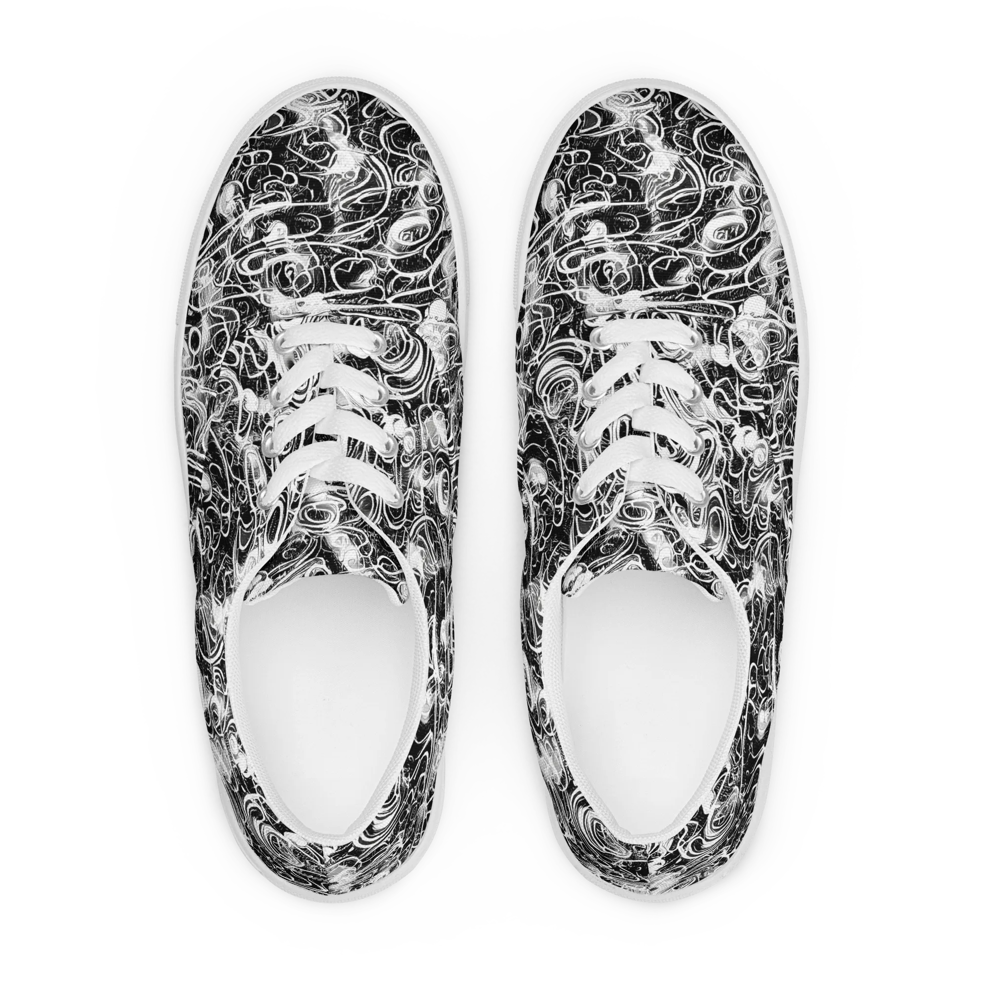 Graphite Whirlpool on Men's Lace-Up Canvas Shoes — Front