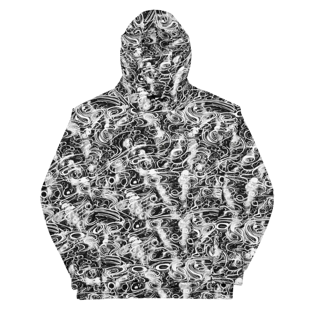 Graphite Whirlpool on Cotton Hoodie — Front