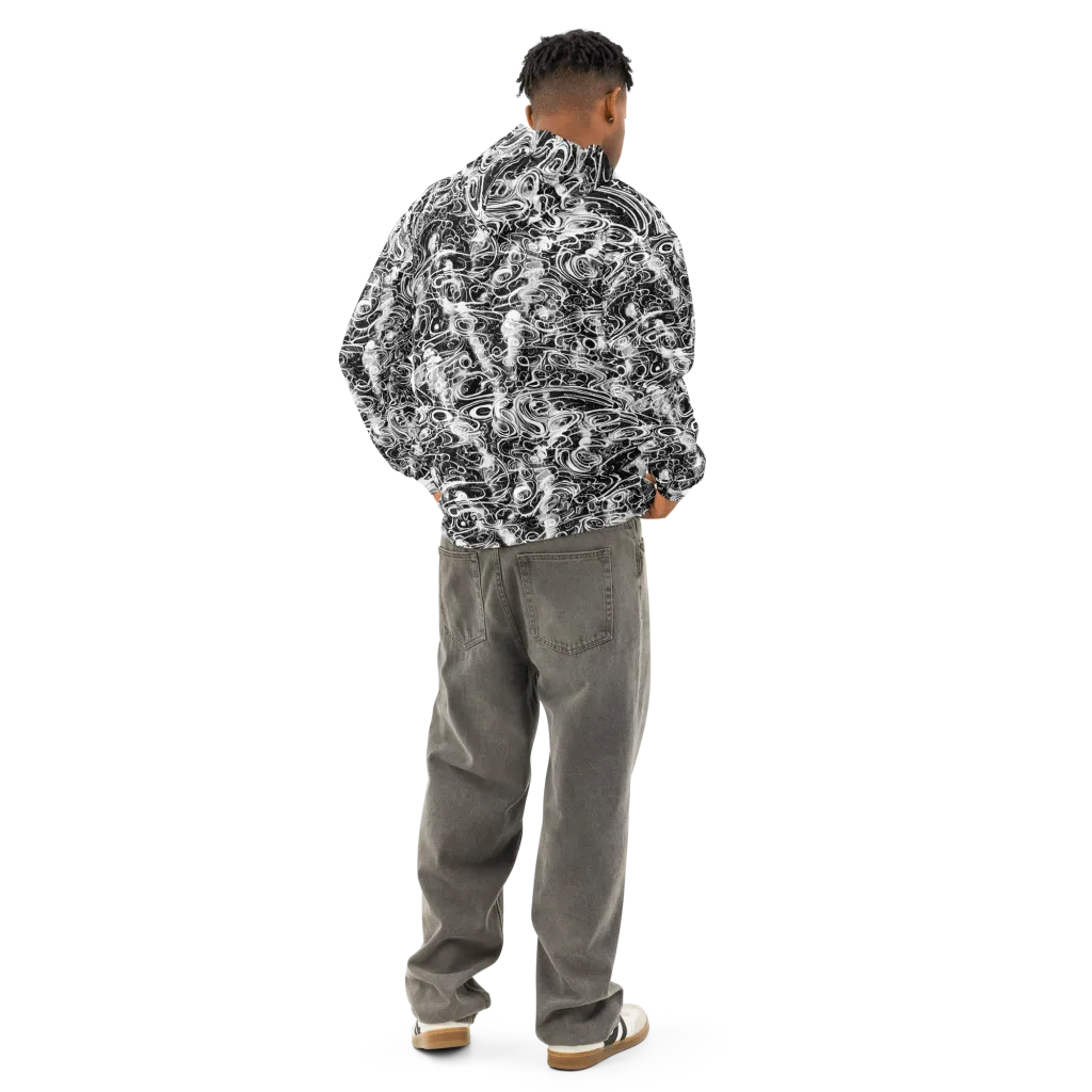 Graphite Whirlpool on Cotton Hoodie — Back