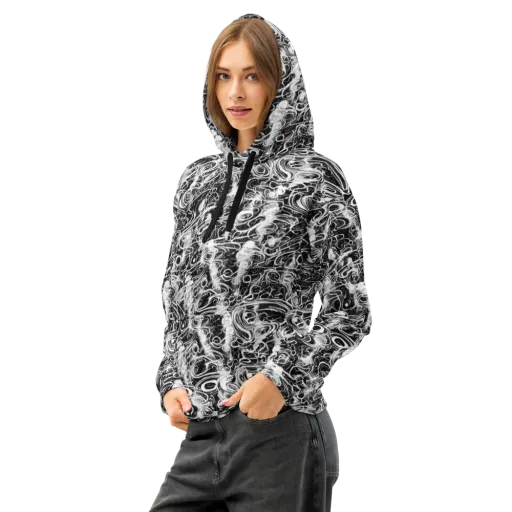 Graphite Whirlpool on a Cotton Hoodie