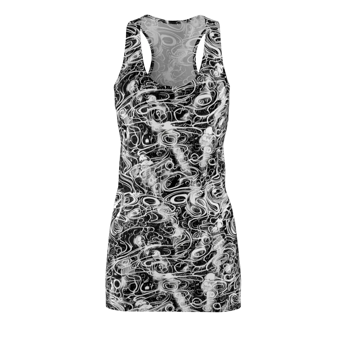 Graphite Whirlpool on Racerback Dress — Front