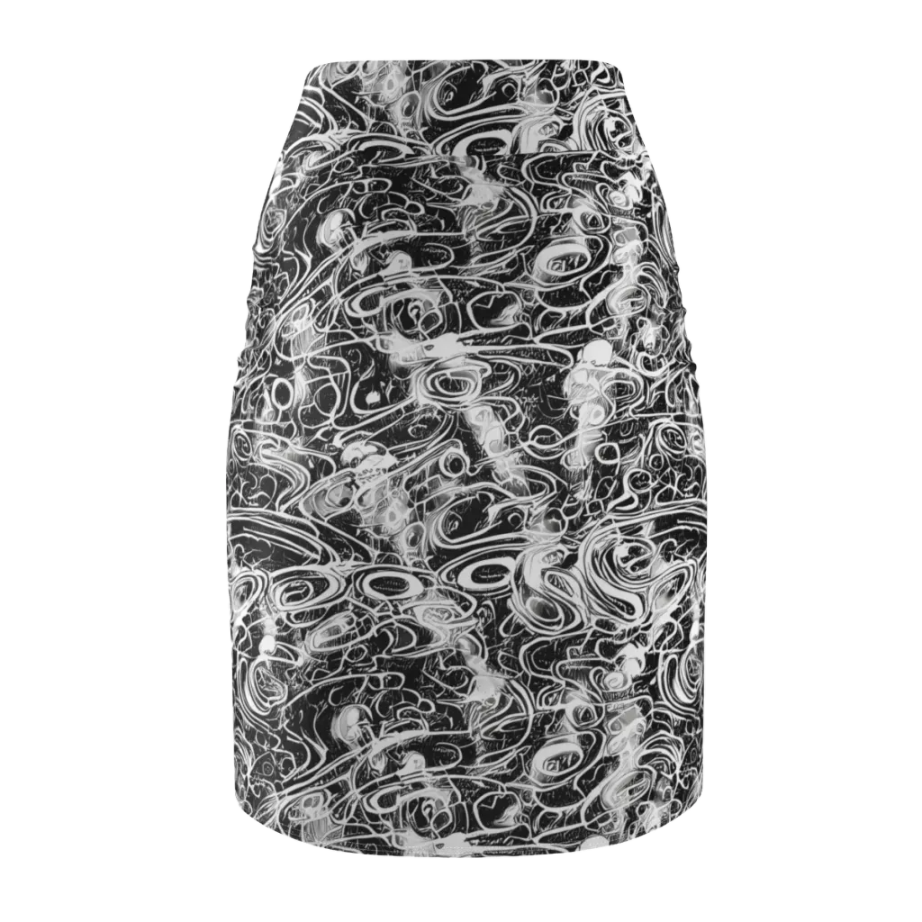 Graphite Whirlpool on Pencil Skirt — Back