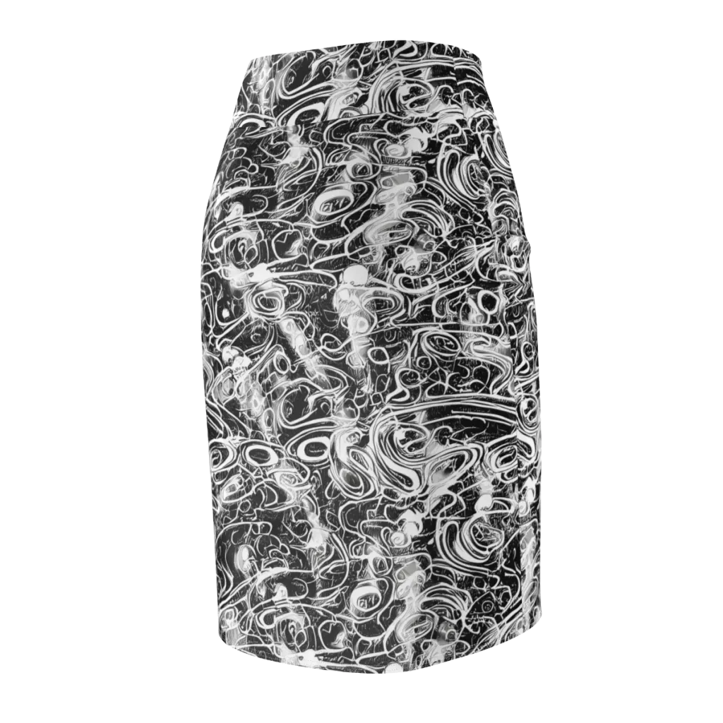 Graphite Whirlpool on Pencil Skirt — Back Side