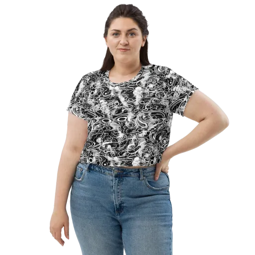 Graphite Whirlpool on a Crop Tee