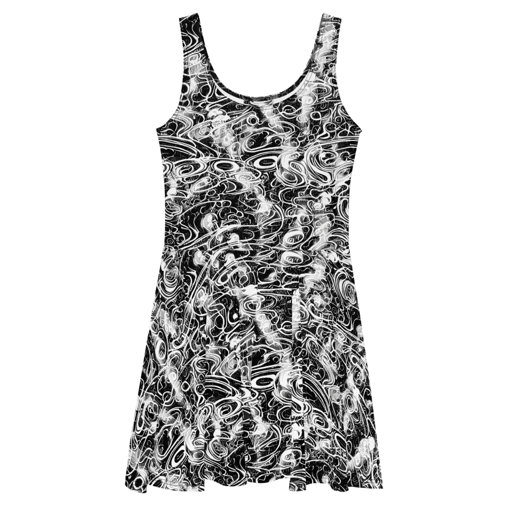 Graphite Whirlpool on Skater Dress — Front