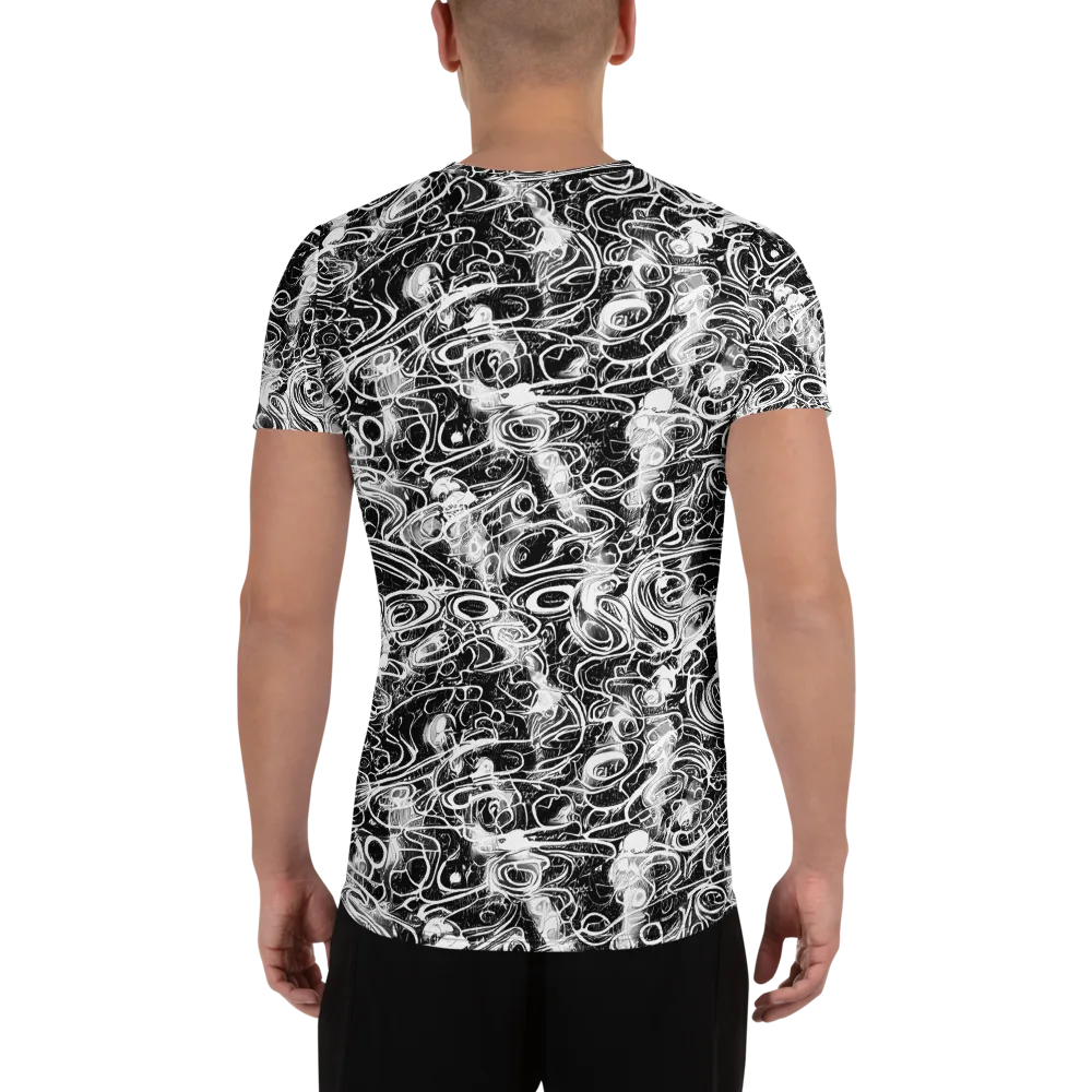 Graphite Whirlpool on Men's Athletic T-Shirt — Back