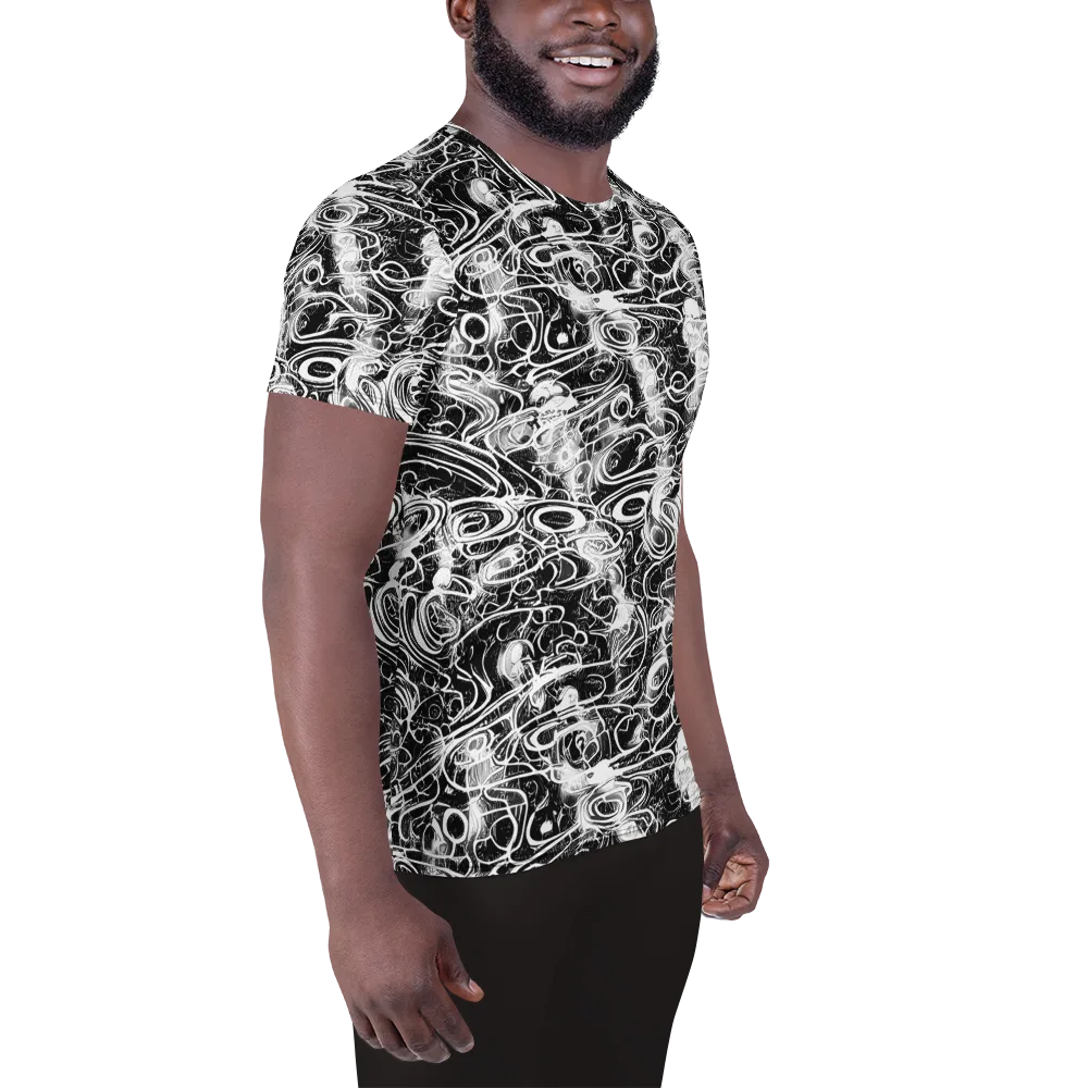 Graphite Whirlpool on Men's Athletic T-Shirt — Right