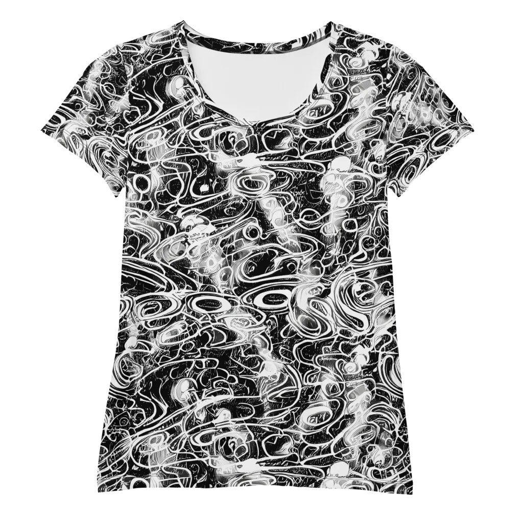 Graphite Whirlpool on Women's Athletic T-Shirt — Front