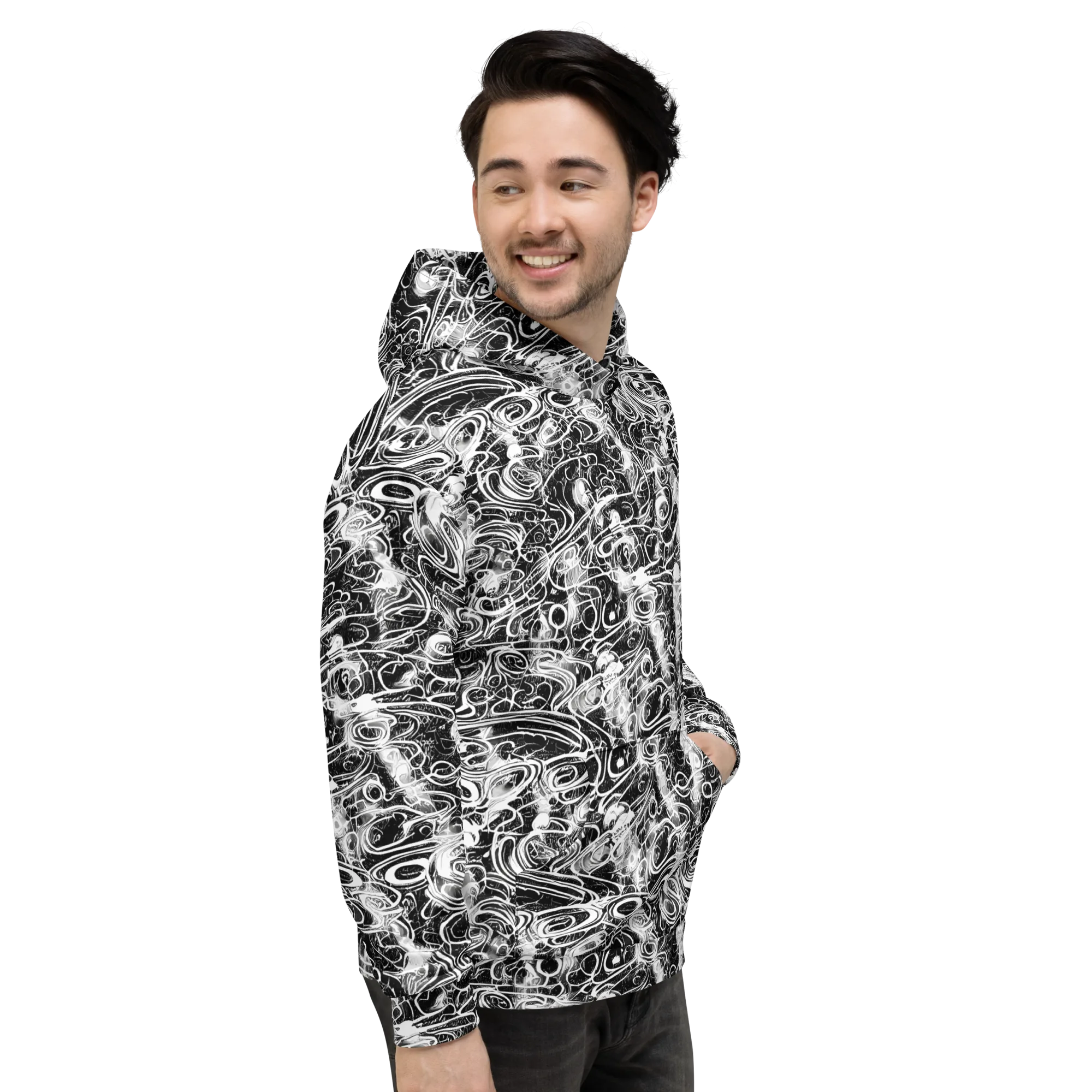 Graphite Whirlpool on Hoodie — Right