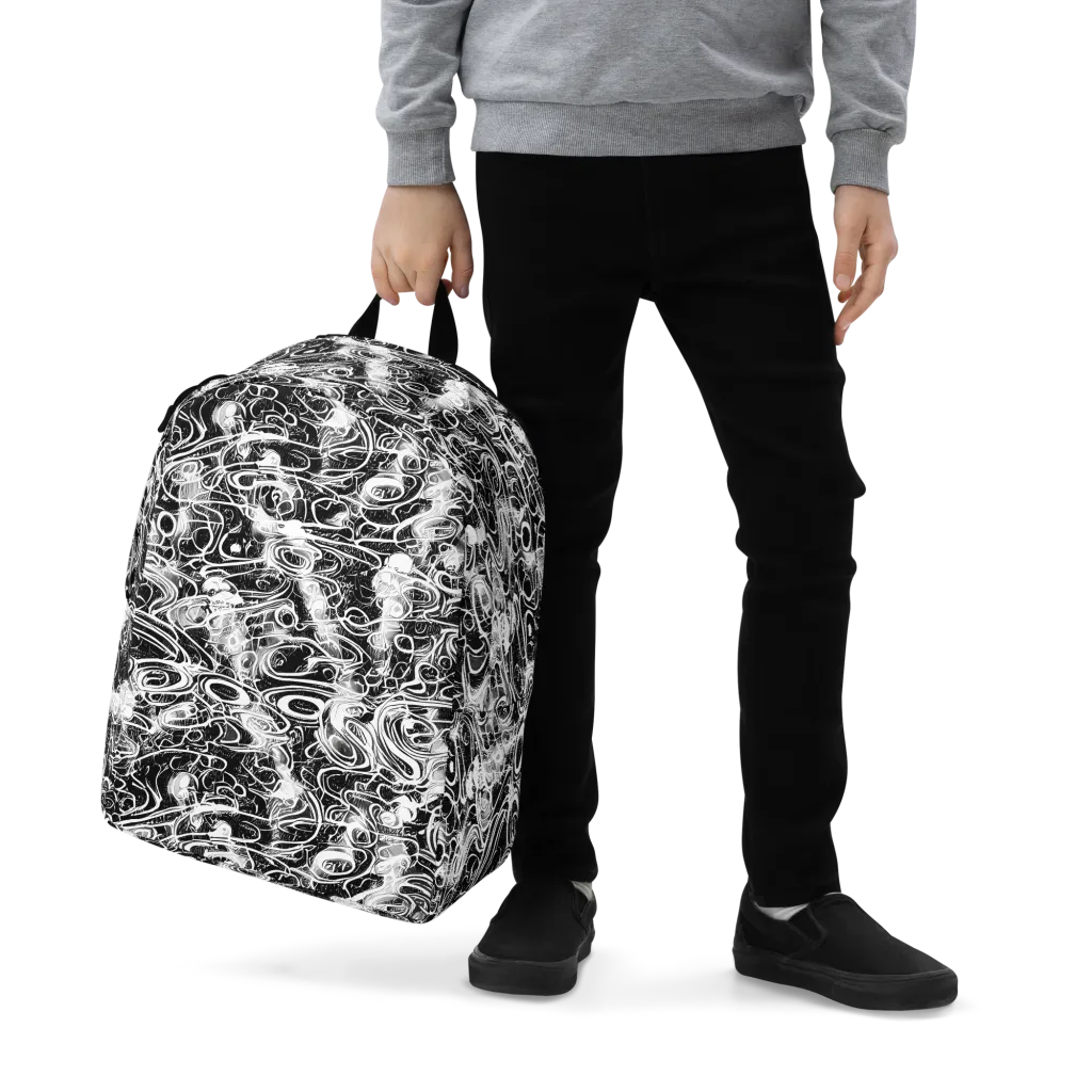 Graphite Whirlpool on Minimalist Backpack — Zoomed-in