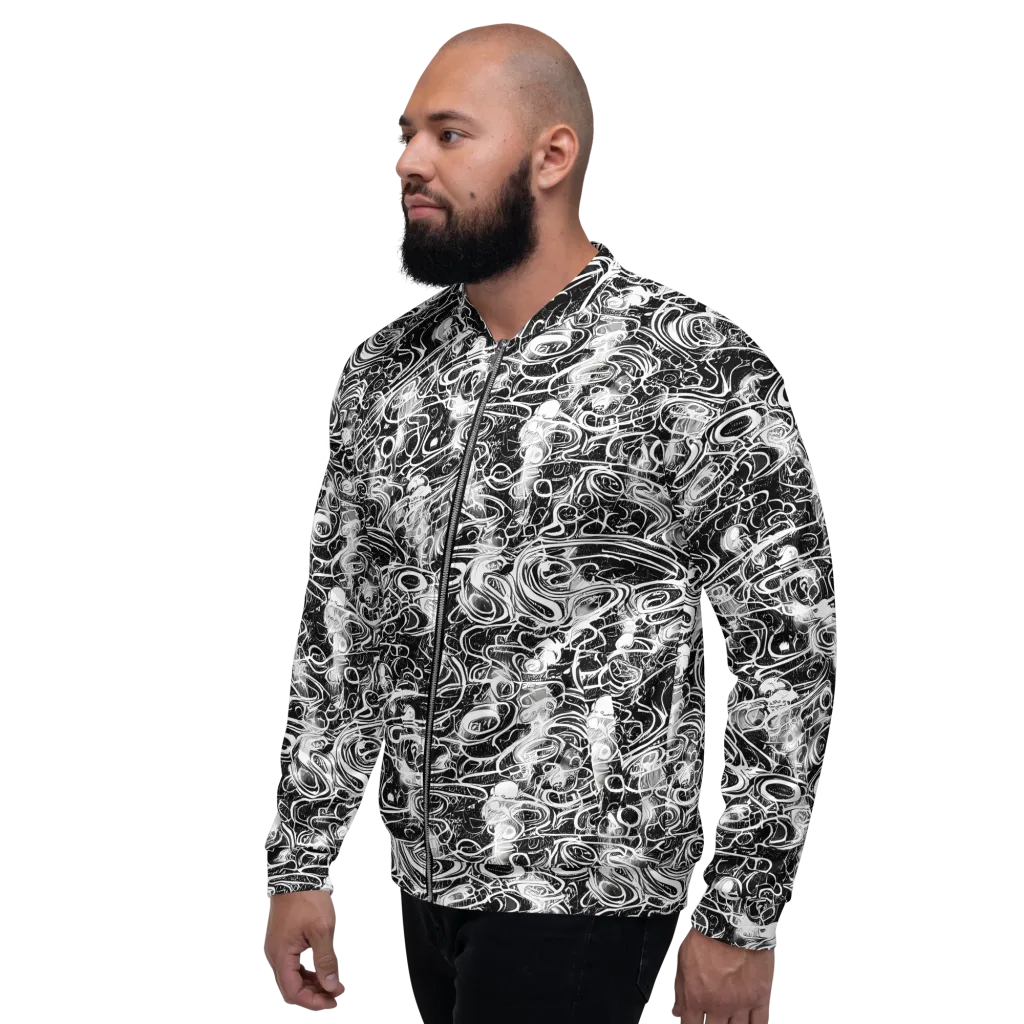 Graphite Whirlpool on Bomber Jacket — Left