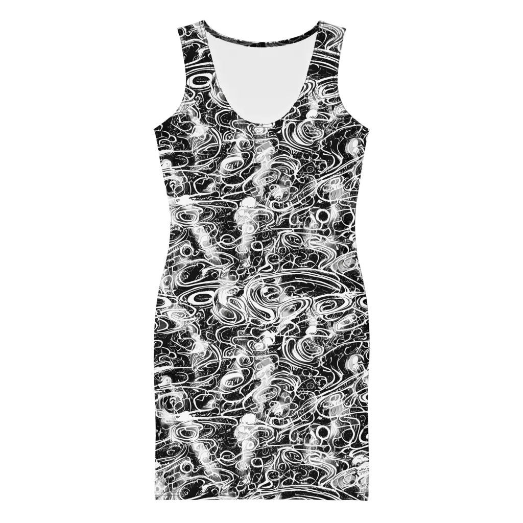 Graphite Whirlpool on Bodycon Dress — Front