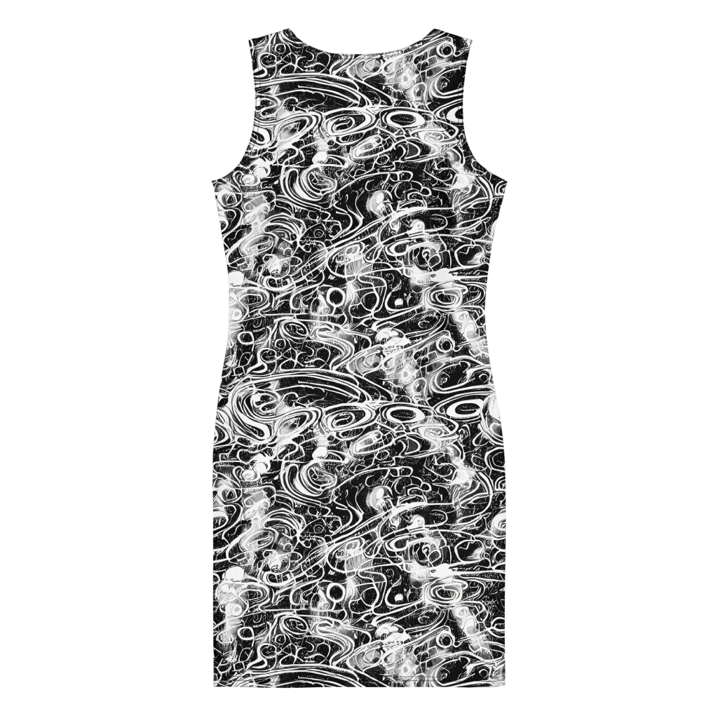 Graphite Whirlpool on Bodycon Dress — Back