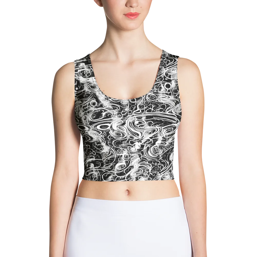 Graphite Whirlpool on Crop Top — Front