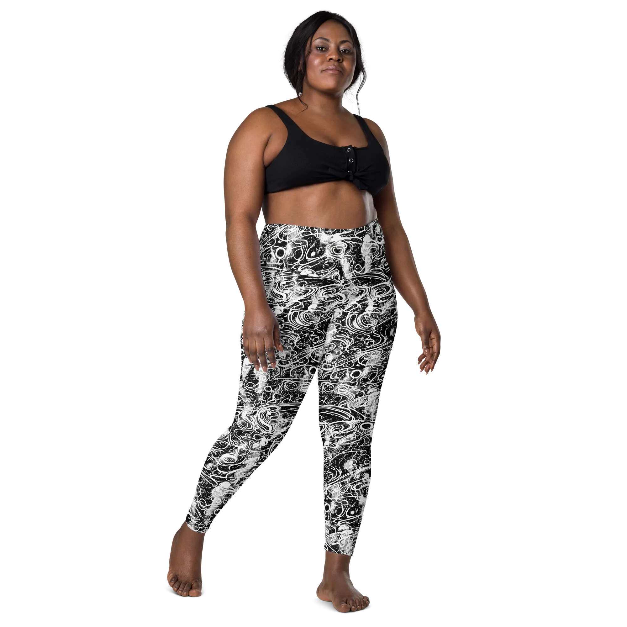 Graphite Whirlpool on Leggings with Pockets — Front