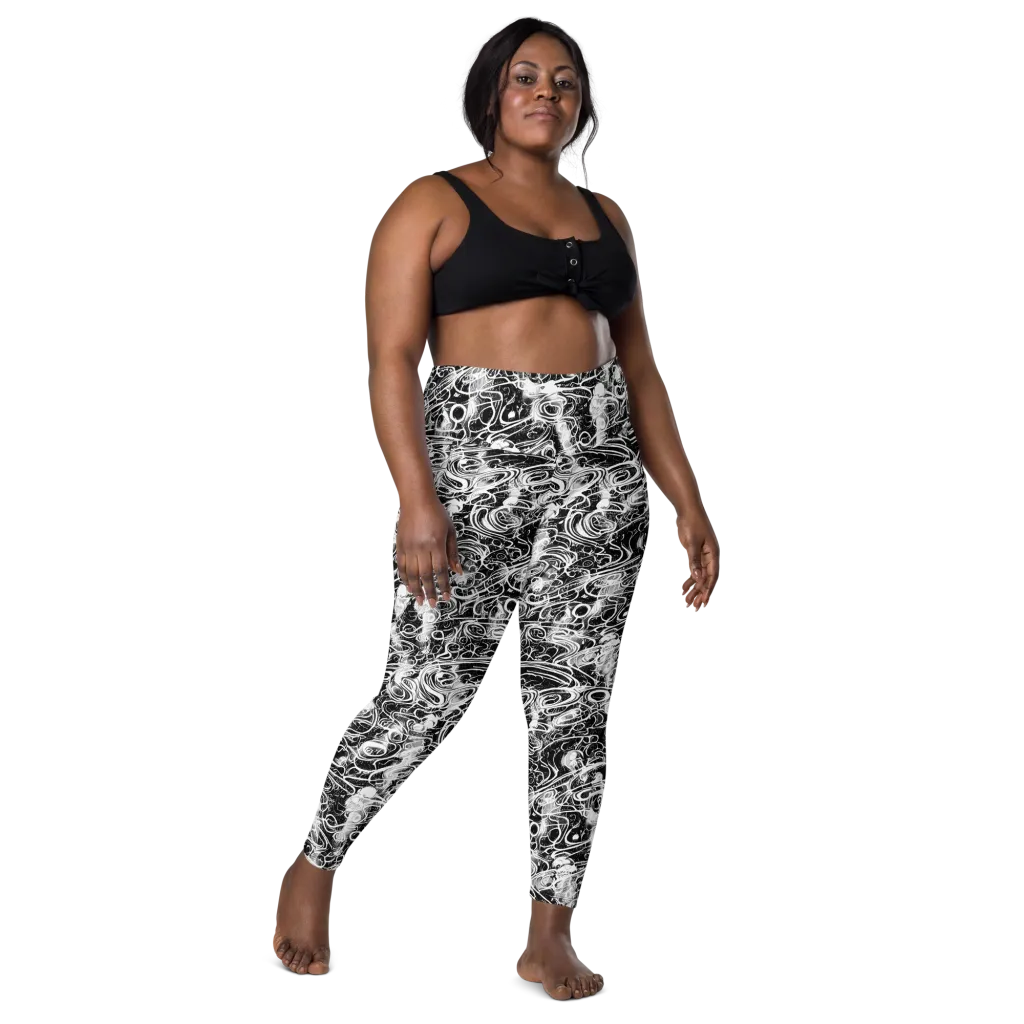 Graphite Whirlpool on Leggings with Pockets — Front