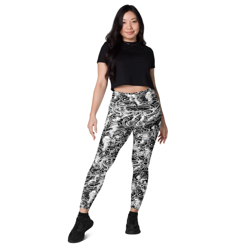 Graphite Whirlpool on Leggings with Pockets — Front