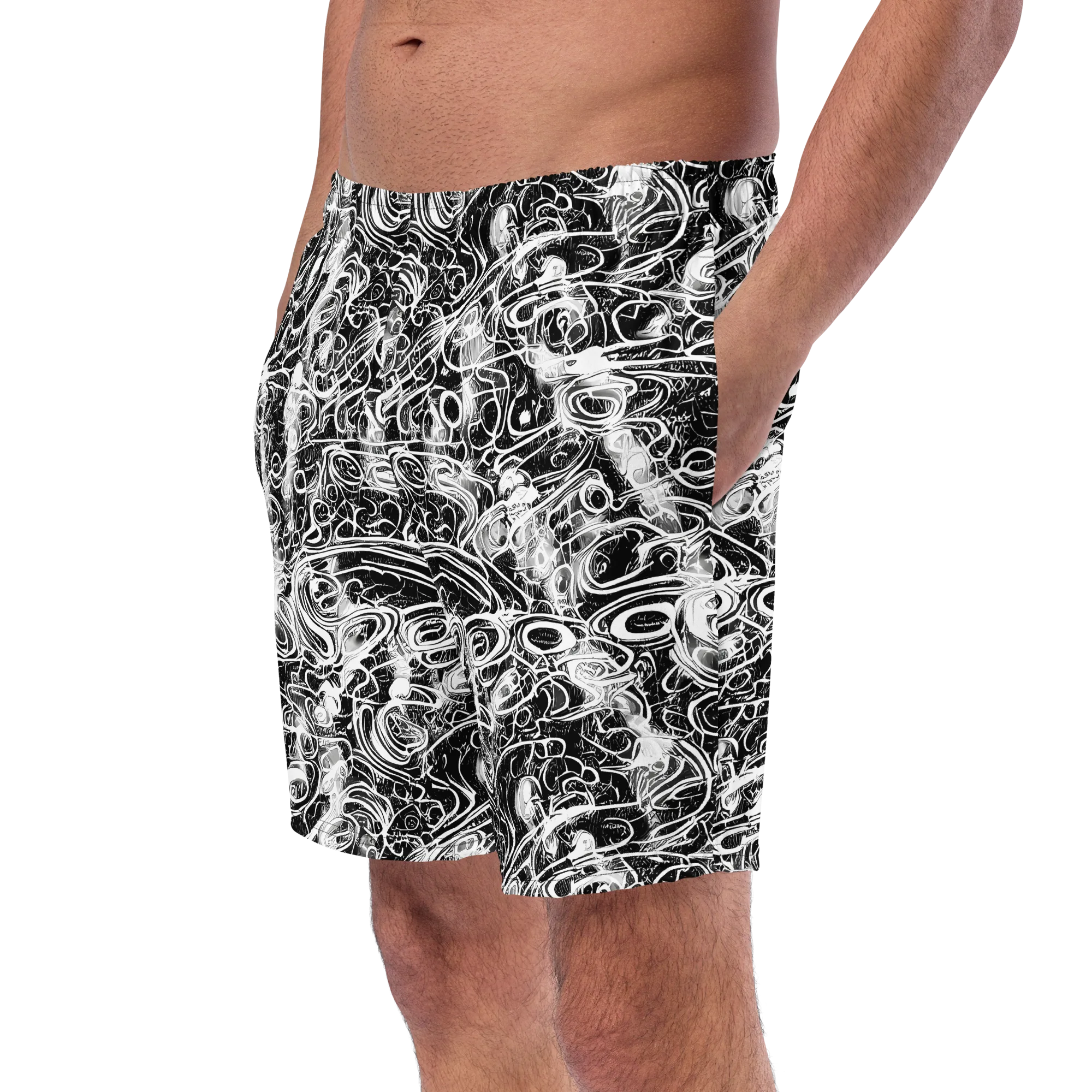 Graphite Whirlpool on Swim Trunks — Left Front