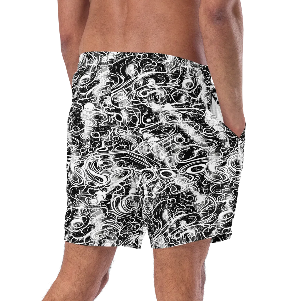 Graphite Whirlpool on Swim Trunks — Right Back