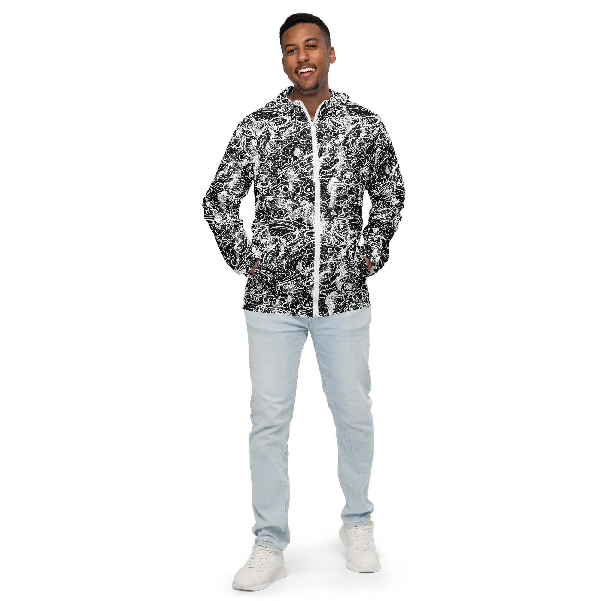 Graphite Whirlpool on Men's Windbreaker — Front