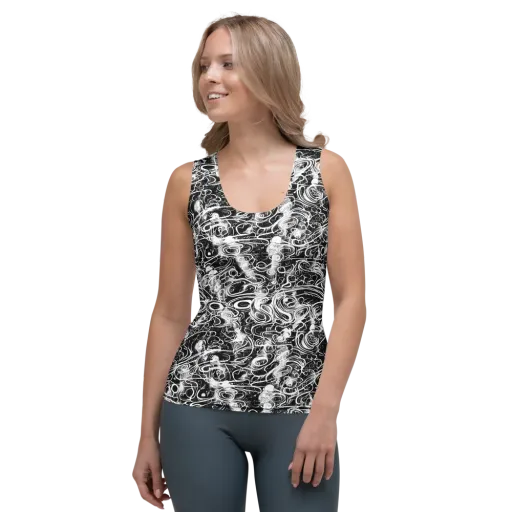 Graphite Whirlpool on a Women's Tank Top