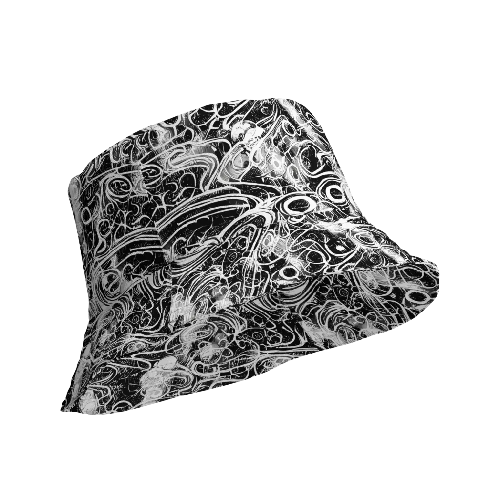 Graphite Whirlpool on Reversible Bucket Hat — Product details Outside
