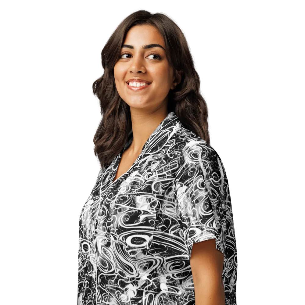 Graphite Whirlpool on Women's Short Sleeve Pajama Top — Left Front