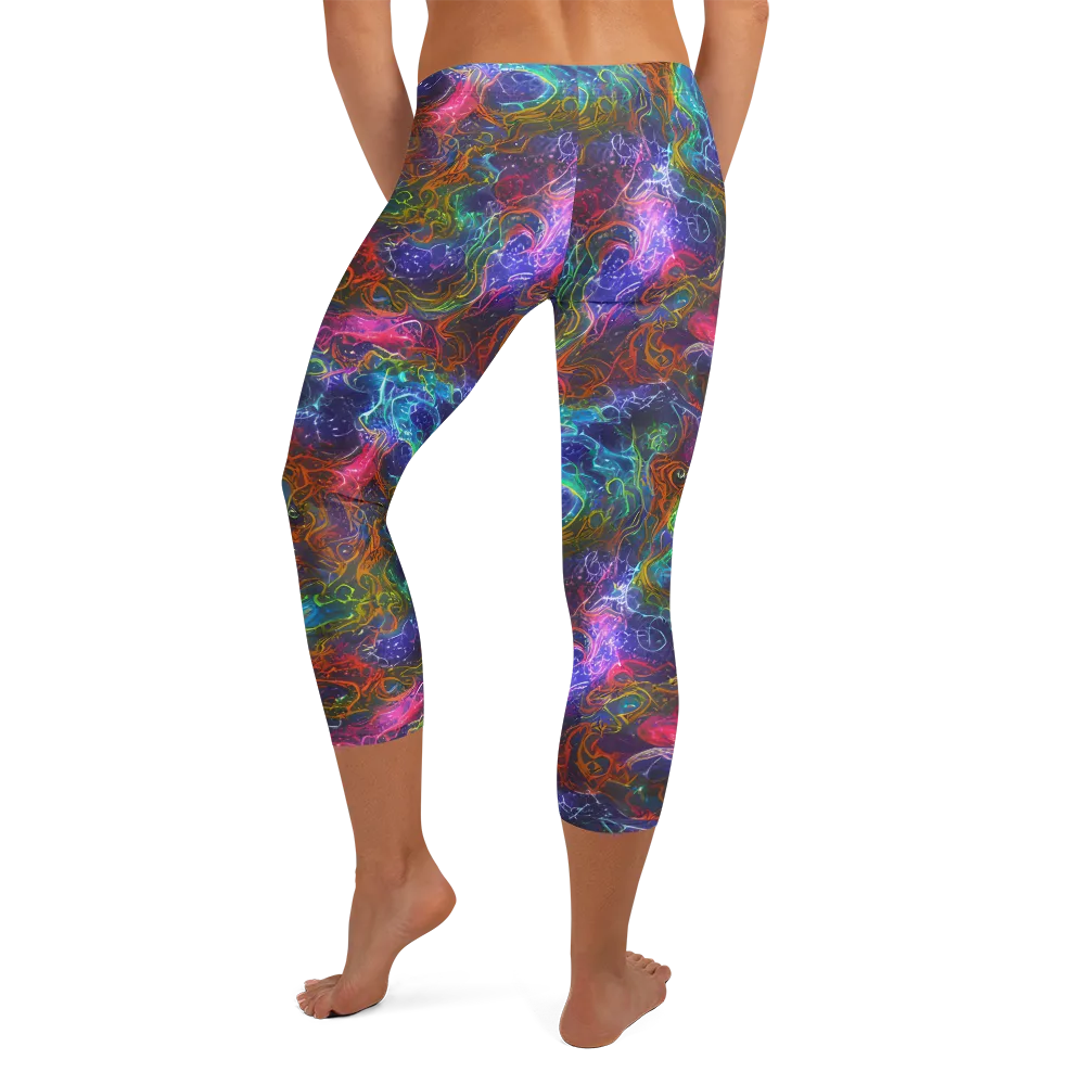 Kaleidoscope Afterdark on Capri Leggings — Back