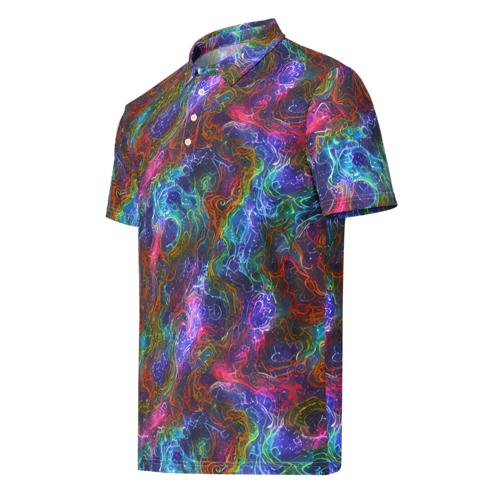 Kaleidoscope Afterdark on Men's Slim Fit Polo Shirt — Left Front