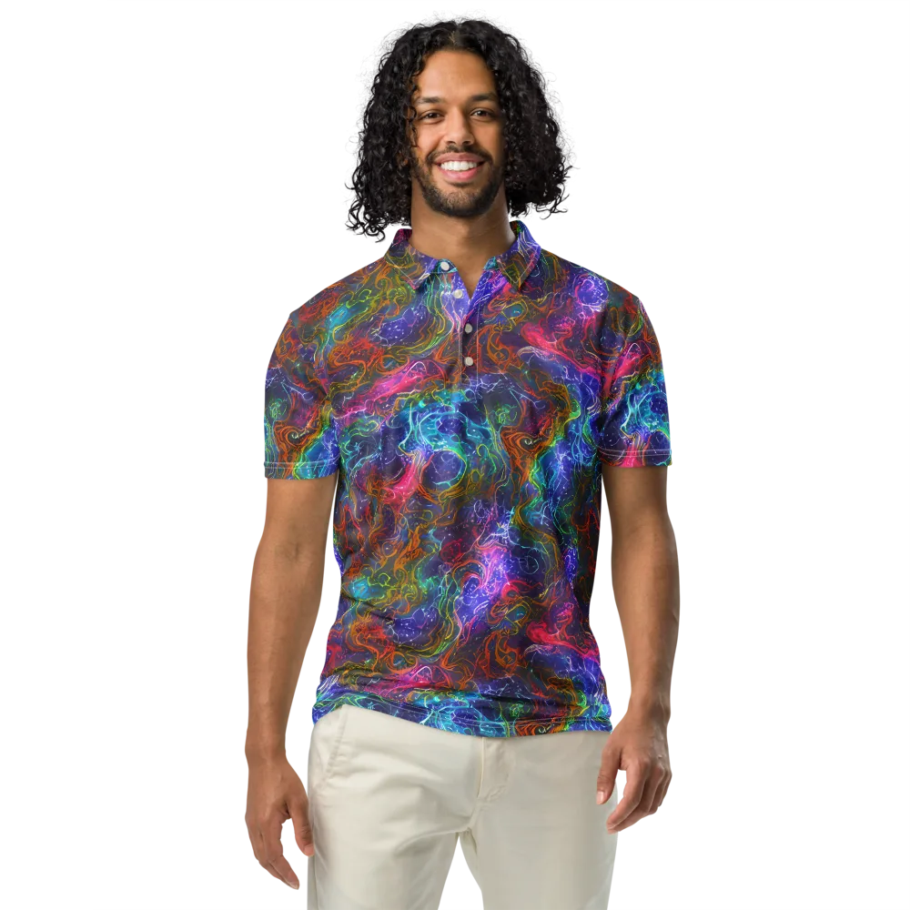 Kaleidoscope Afterdark on Men's Slim Fit Polo Shirt — Front